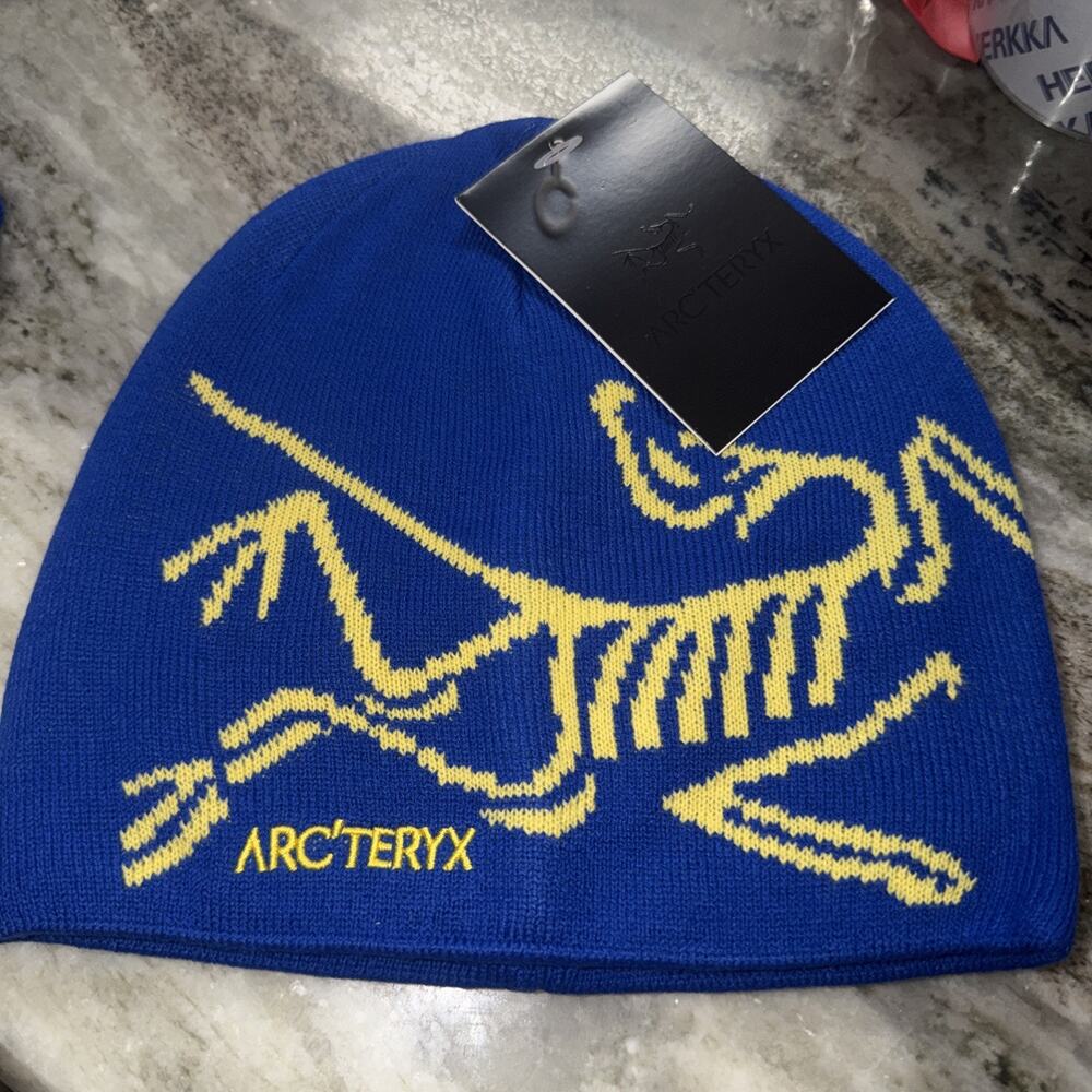 Arcteryx Bird Head Toque Beanie Blue Merino Wool Winter Ski Hat Unisex Pro - NWT